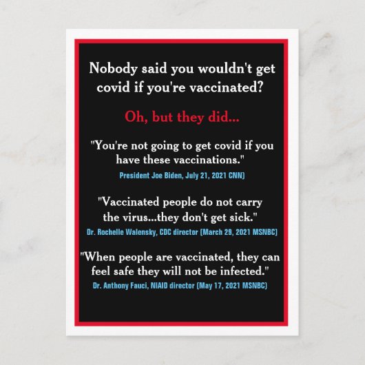 公式の誤った情報 ポストカード (正面)