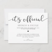 公式の駆け落ち結婚発表 案内状 (正面)