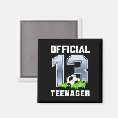 公式の13歳の誕生日パーティー サッカー テーマ マグネット (正面/裏面)