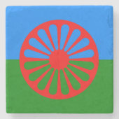 公式のRomanyのジプシーの旗 ストーンコースター (正面)