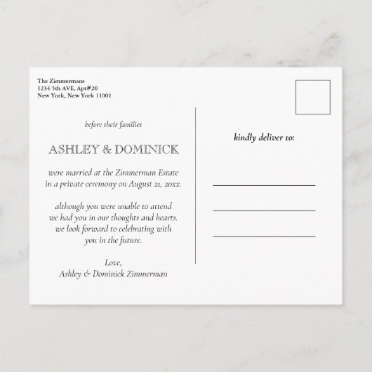 公式よ！モダン発結婚表 案内ポストカード (裏面)