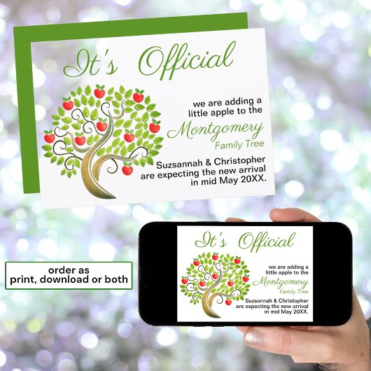 公式アップルツリーのテンプレート 案内状