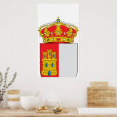公式カスティーリャ – ラマンチャスペインのコートアームズシンボル ポスター (キッチン)