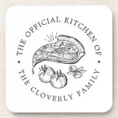 公式キッチン |ピザをテーマにしたサービングセラミックティー コースター (正面)