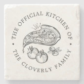 公式キッチン |ピザをテーマにしたセラミックTiの提供 ストーンコースター (正面)