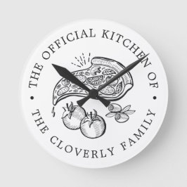 公式キッチン |ピザテーマ  ラウンド壁時計