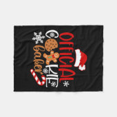 公式クッキーのベーカー雪の結晶サンタのクリスマスp フリースブランケット (正面(横))