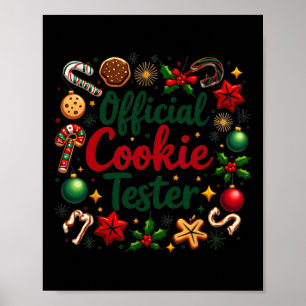 公式クッキーテスターおもしろいクリスマスカップルマット ポスター