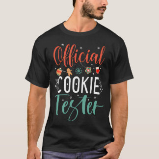 公式クッキーテスターおもしろいクリスマスカップルマット Tシャツ