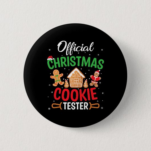 公式クリスマスクッキー試験機 – おもしろいクリスマスBaki 缶バッジ (正面)