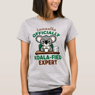 公式コアラ認定エキスパート 珍しいコーヒージョーク Tシャツ