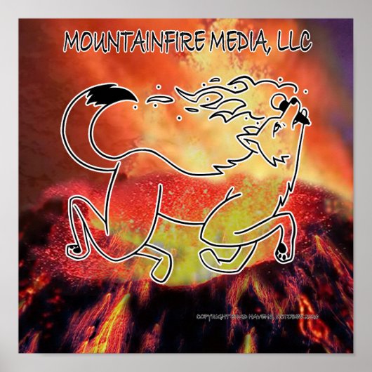 公式コヨーテ火山の上に跳躍デザイン ポスター (正面)