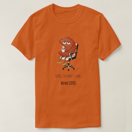 公式コーヒー前警告ユーモアTシャツ Tシャツ (デザイン正面)