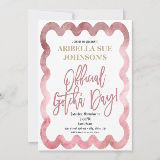 公式ゴッチャ日養子縁組式招待状 招待状 (正面)