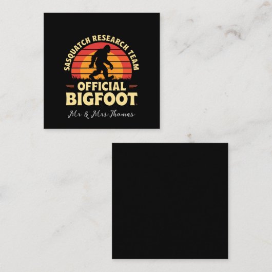 公式サスカッチ研究チーム：ビッグフットのハンター スクエア名刺 (正面/裏面)