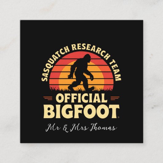 公式サスカッチ研究チーム：ビッグフットのハンター スクエア名刺 (正面)