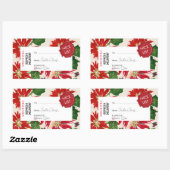 公式サンタクロース贈り物プレゼント北極レッド 長方形シール (シート)