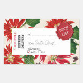 公式サンタクロース贈り物プレゼント北極レッド 長方形シール (正面)