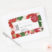 公式サンタクロース贈り物プレゼント北極レッド 長方形シール (封筒)