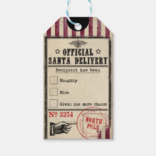 公式サンタデリバリいけなまたはナイスギフトラベル ギフトタグ (正面)