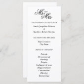 公式シックなミセス結婚セレモニー プログラム (正面/裏面)