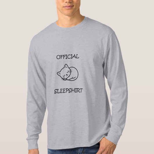 公式スリープシャツ猫デザイン - 猫好きへのギフト Tシャツ (正面)