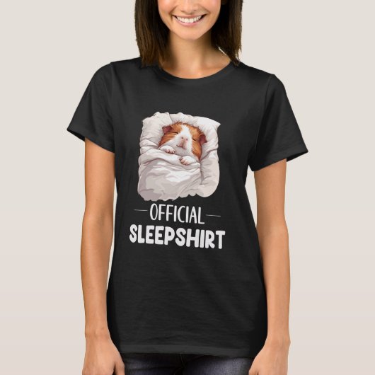 公式スリープシャツ眠っているモルモット動物の値リスト Tシャツ (正面)