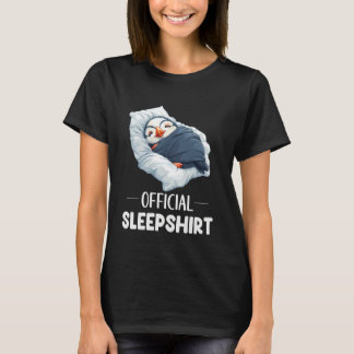 公式スリープシャツ かわいい眠っているニシツッコミペンギン 動物 ルーズ Tシャツ