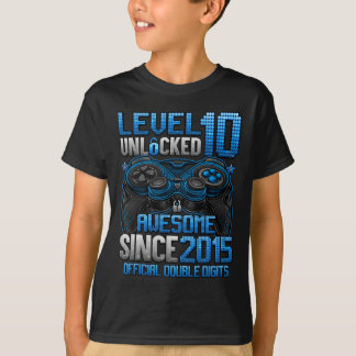 公式ダブルディジットレベル10アンロック 10歳の誕生日 Tシャツ