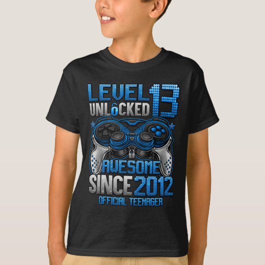 公式ティーンエイジャー レベル13 解禁 ギフト 13歳の誕生日 Tシャツ (正面)