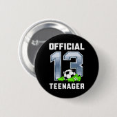 公式ティーンエイジャー 13歳の誕生日パーティー サッカーテーマ 缶バッジ (正面&裏面)