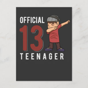 公式ティーン ダッビング キッズ 13歳の誕生日 男の子 ポストカード