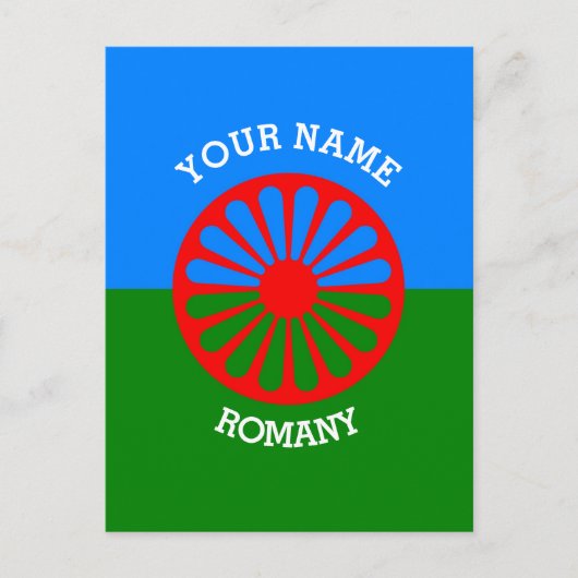 公式パーソナライズされたのロマニージプシー旅行者旗 ポストカード (正面)