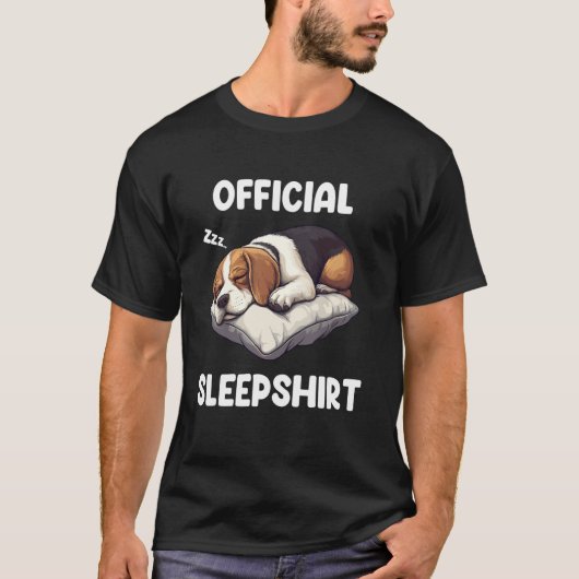 公式ビーグルスリープシャツ かわいい犬好きパジャマS Tシャツ (正面)