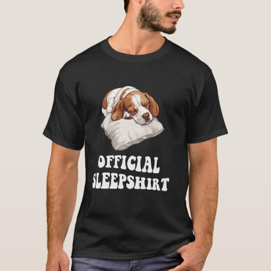 公式ビーグルスリープシャツ 楽しい犬好きパジャマ Tシャツ (正面)