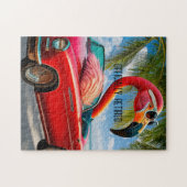 公式フラミ退職したンゴ&コンバーチブルオンビーチ ジグソーパズル (横)