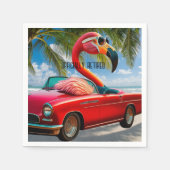 公式フラミ退職したンゴ&コンバーチブルオンビーチ スタンダードカクテルナプキン (正面)