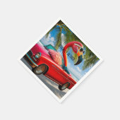 公式フラミ退職したンゴ&コンバーチブルオンビーチ スタンダードカクテルナプキン (角)