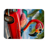 公式フラミ退職したンゴ&コンバーチブルオンビーチ マグネット (横)