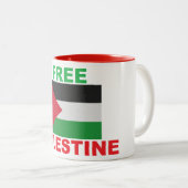 公式フリーパレスチナ無料ガザパレスチナ国旗 ツートーンマグカップ (正面右)