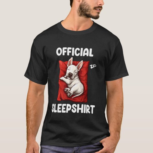 公式ブルテリア パジャマ かわいい犬好き ルーズシャツ Tシャツ (正面)