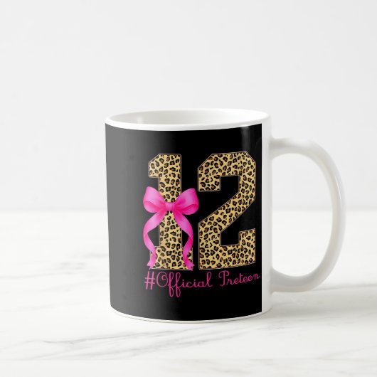 公式プレティーン12歳の誕生日おめでとうリボンの女の子 コーヒーマグカップ (右)