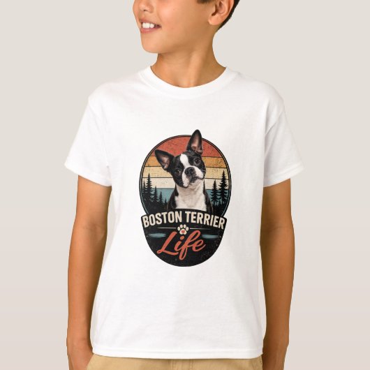 公式ボストンテリアライフ ロゴ Tシャツ (正面)