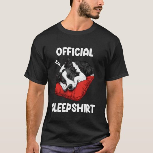公式ボーダーコリー寝間着 かわいい犬好きS Tシャツ (正面)