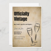 公式ヴィンテージではなくアンティーク大人誕生日カード 招待状 (正面/裏面)