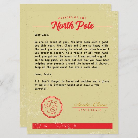 公式ヴィンテージサンタレター シーズンカード (正面/裏面)