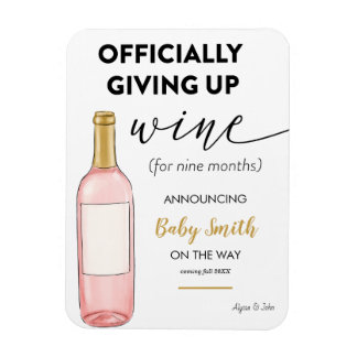 公式与えのワイン妊娠発表 マグネット