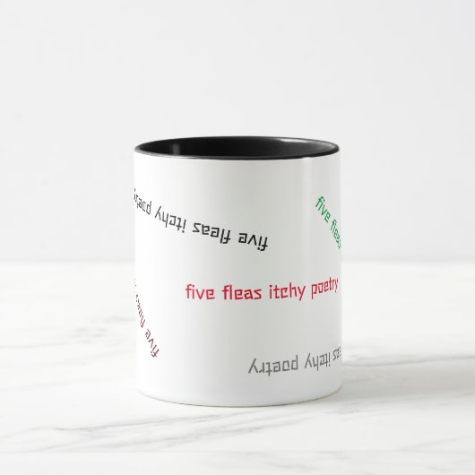 公式五つのノミのかゆい詩のマグカップ マグカップ (中央)