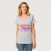公式姿見ガラス旅行女性用Vネック Tシャツ (正面フル)