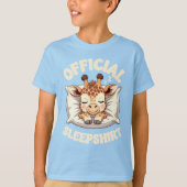 公式寝間着 かわいい寝ているキリン Tシャツ (正面)